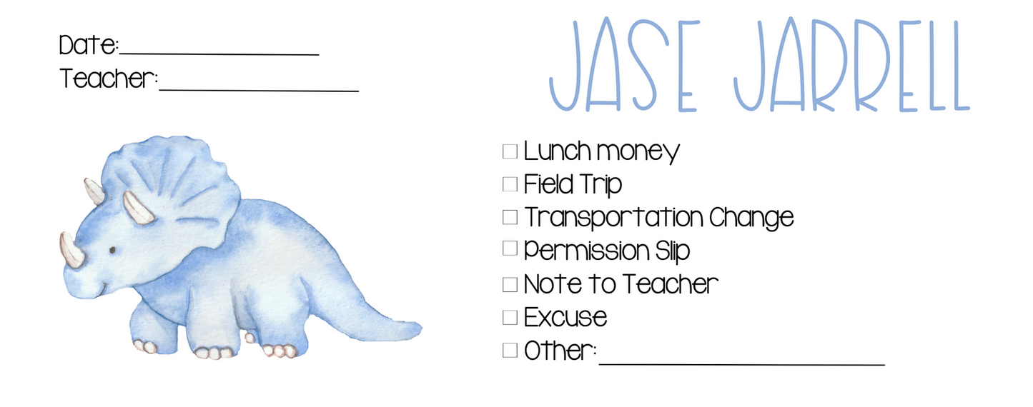 School Notes & Money Envelope Bundle